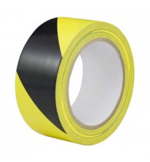 Black & Yellow Hazard Warning Tape 055778